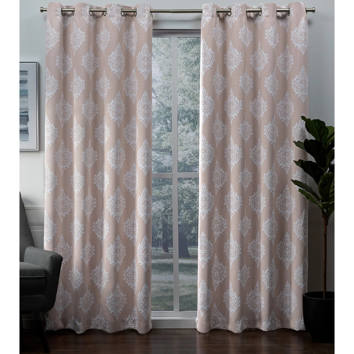 Blackout Grommet Curtain Panel Pair V76186
