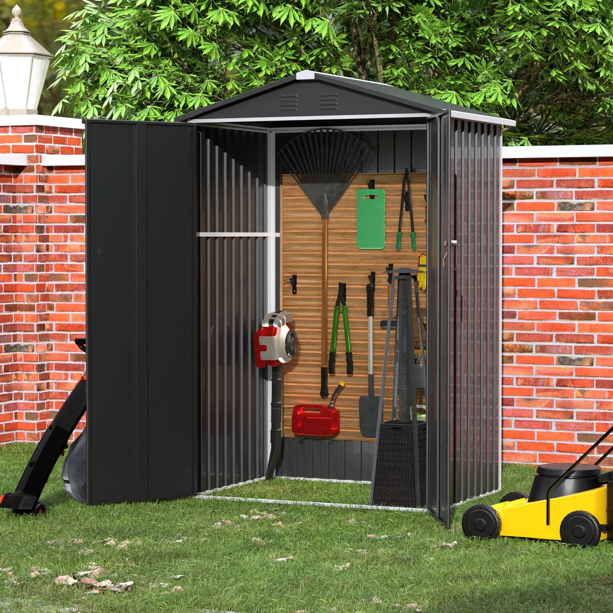 Metal Outdoor Storage Shed 4FT x 3FT Black M12780