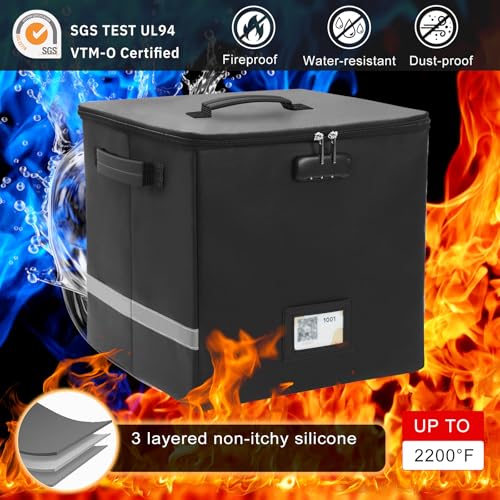 Black Waterproof Vinyl Record Storage Box with Lid X834422
