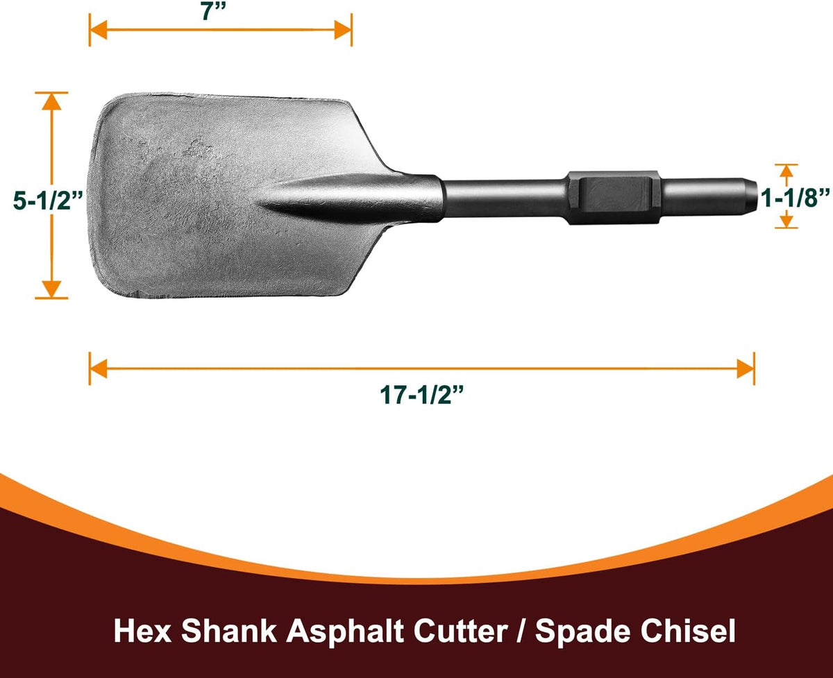 1-1/8" Hex Asphalt Scoop Shovel Head Attachment Spade Bit Pack of 2 U755852