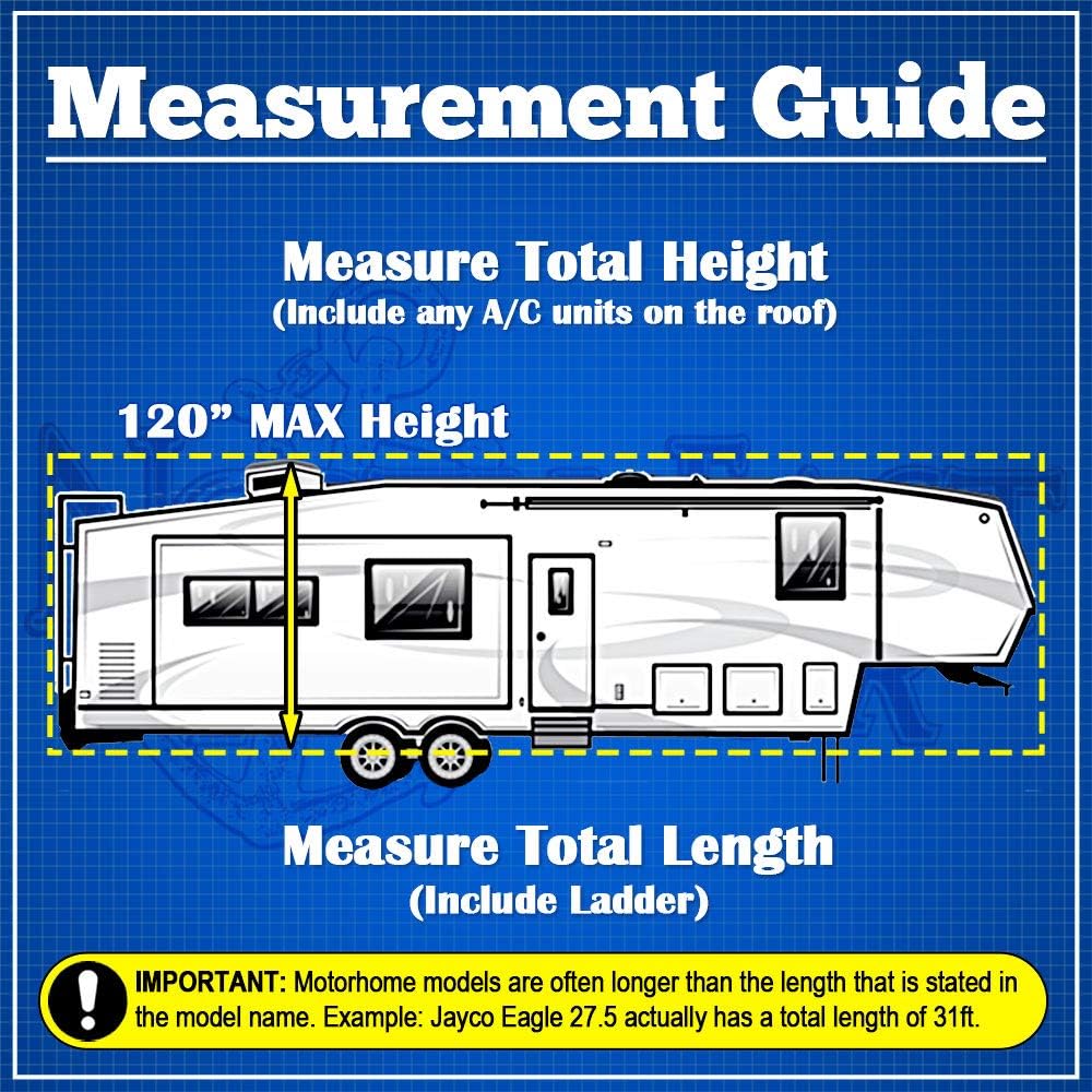 Gray 300D Polyester 5th Wheel Toy Hauler RV Cover A23519