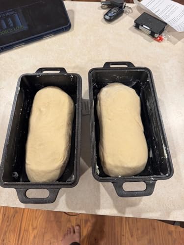 2-In-1 Cast Iron Loaf Pan Rectangular Baking Pan with Banneton Bread Proofing Basket Set L5597