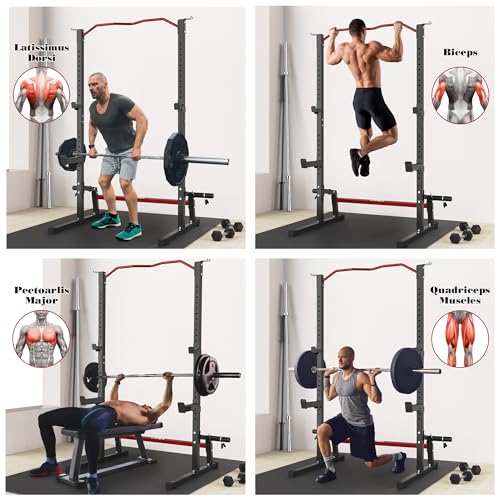 Adjustable Squat Rack Barbell Rack Squat Stand Bench Press Pull Up Home Gym J729