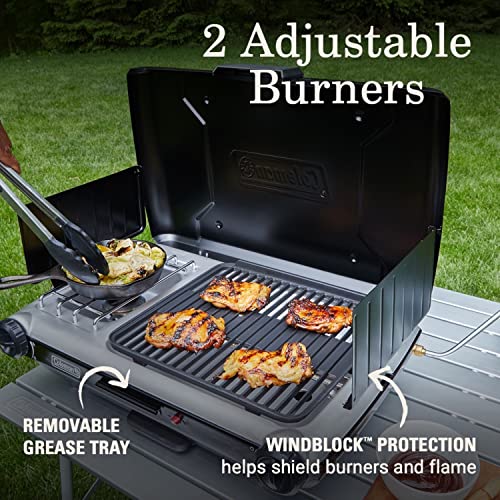 Tabletop 2-in-1 Grill & Stove with 2 Adjustable Burners G983574