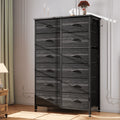 12 Drawer Fabric Dresser with Steel Frame and Wooden Top K54988