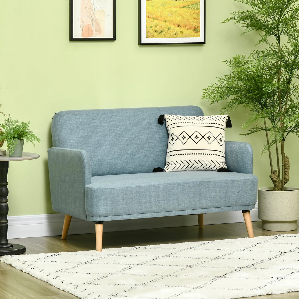 Blue Upholstered Loveseat Sofa M8312