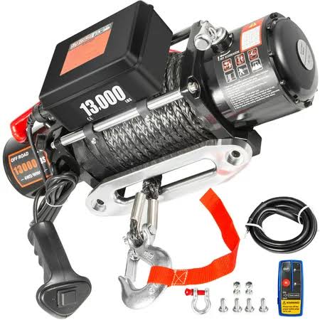 13000lb 12V Electric Winch with Synthetic Rope P804