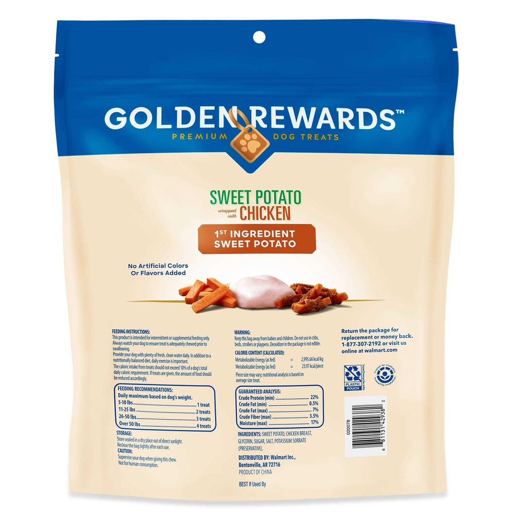Sweet Potato Wrapped with Chicken Dog Treats K197