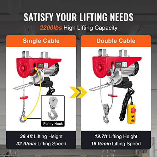14ft 1320lbs Electric Hoist 110v 40ft Lifting Height I288095
