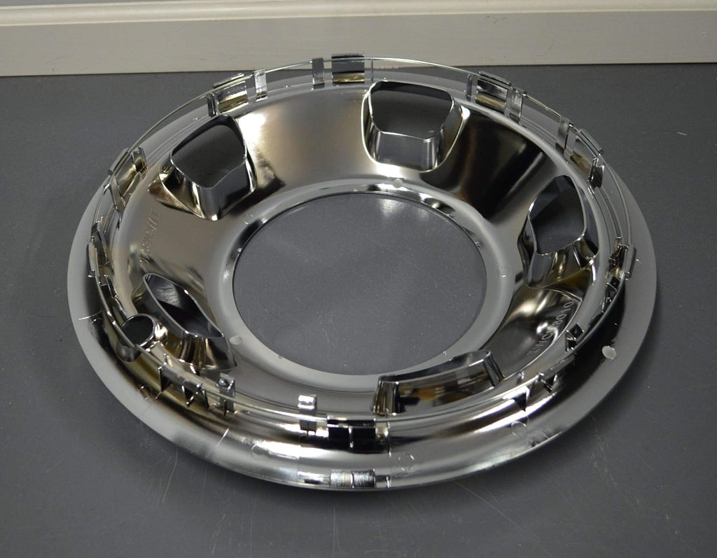 2 New Chrome 17 inch Front Wheel Skins Hubcaps Covers Pair W5111