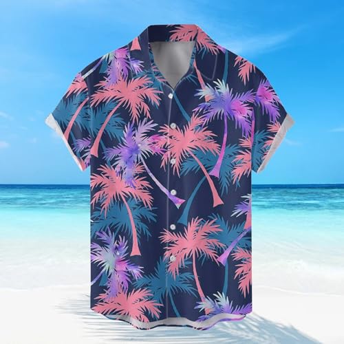 Mens Printed Hawaiian Button Down Shirts S942