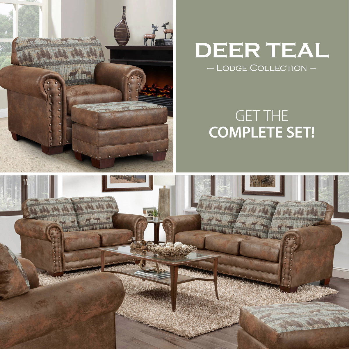 Teal Tapestry Loveseat Q94983