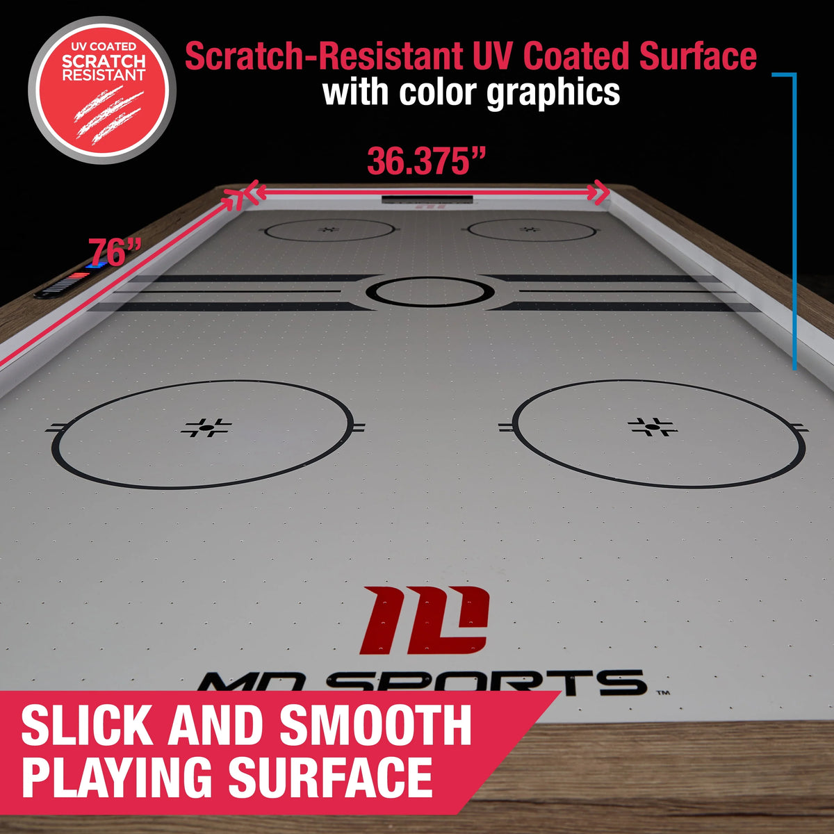 7' Air Powered Hockey Table with Pusher and Puck Set H330783