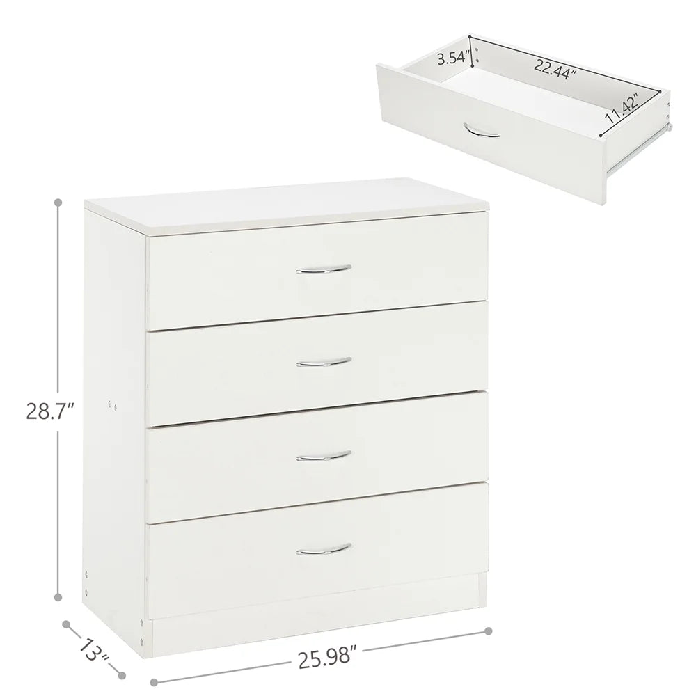 4 Drawer White Dresser A620