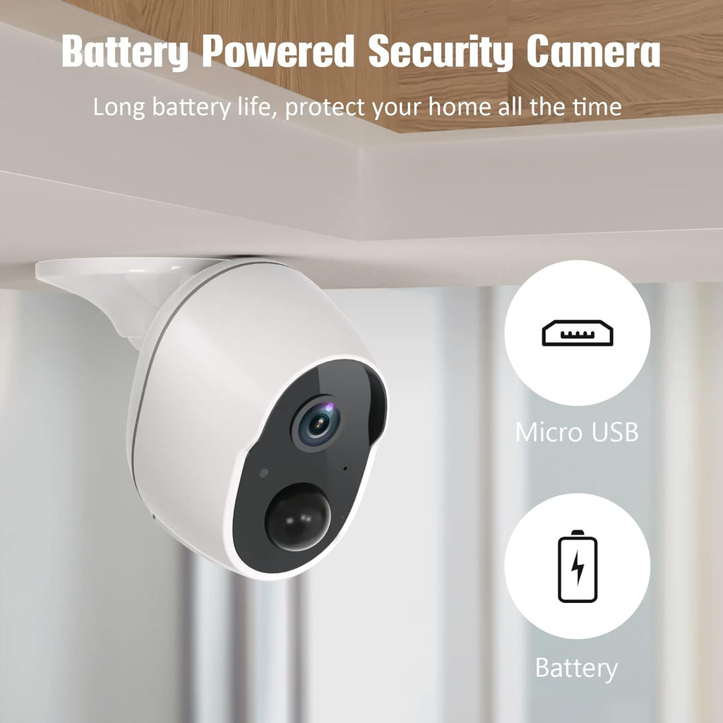 Wireless Security Camera Outdoor, 1080P Battery Powered WiFi Camera, IP65 Weatherproof T97844