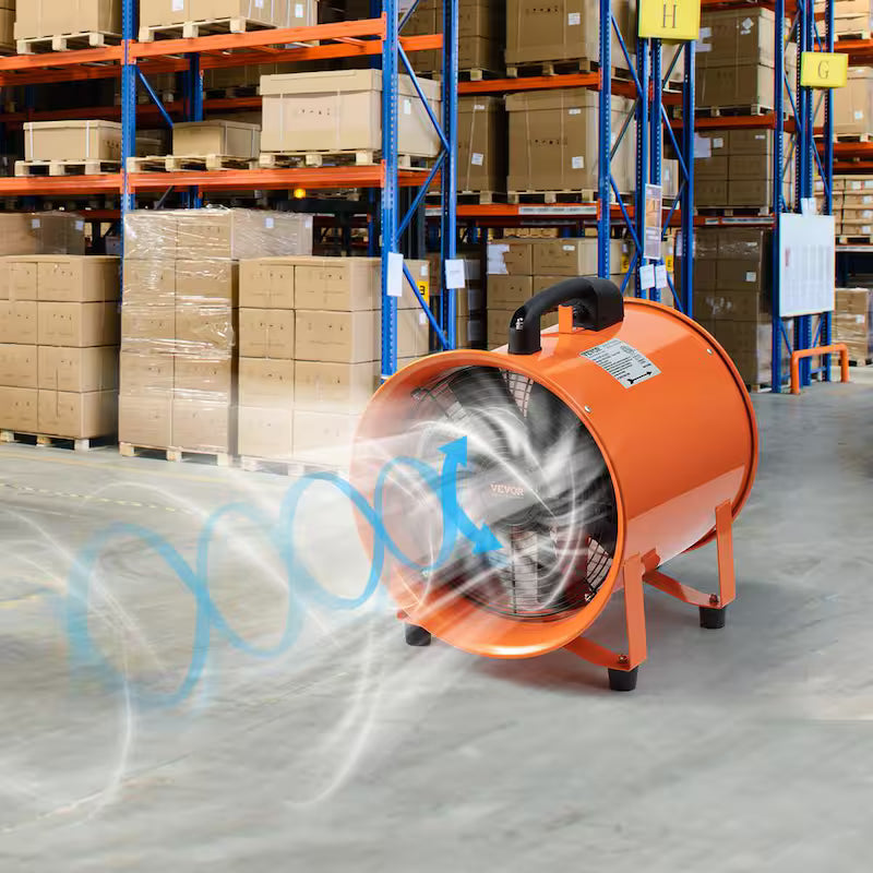 10 in. Heavy-Duty Portable Blower Fan with Duct Hose E2287