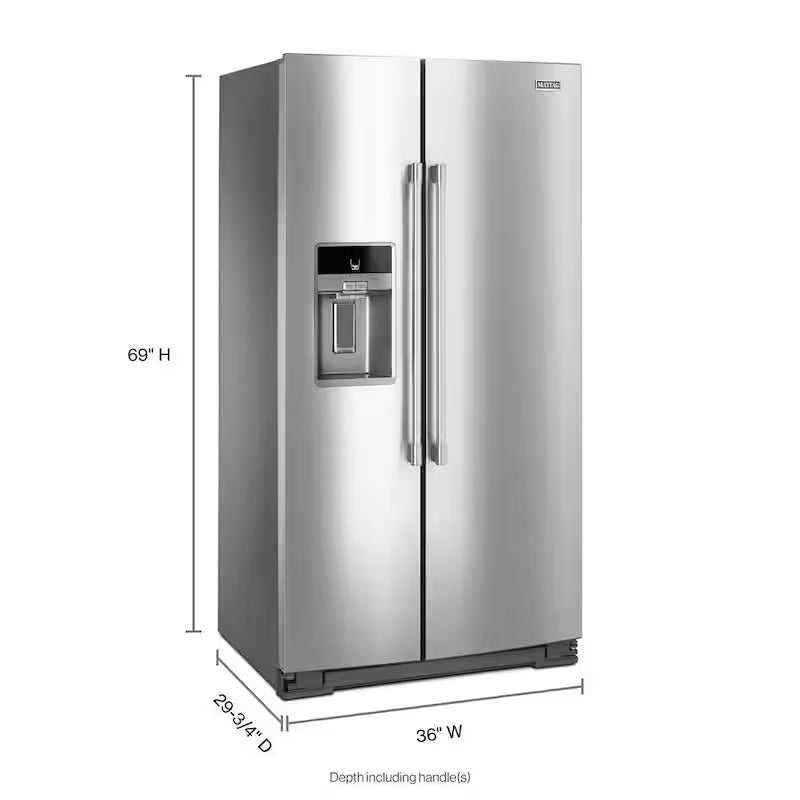 21 cu. ft. Side by Side Refrigerator Stainless Steel Counter Depth U505