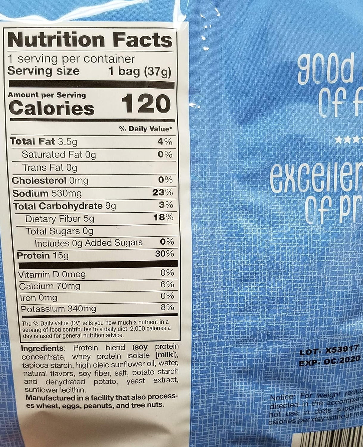 Ranch Protein Chips, 15G Protein, 7 Single Serving Bags I2253