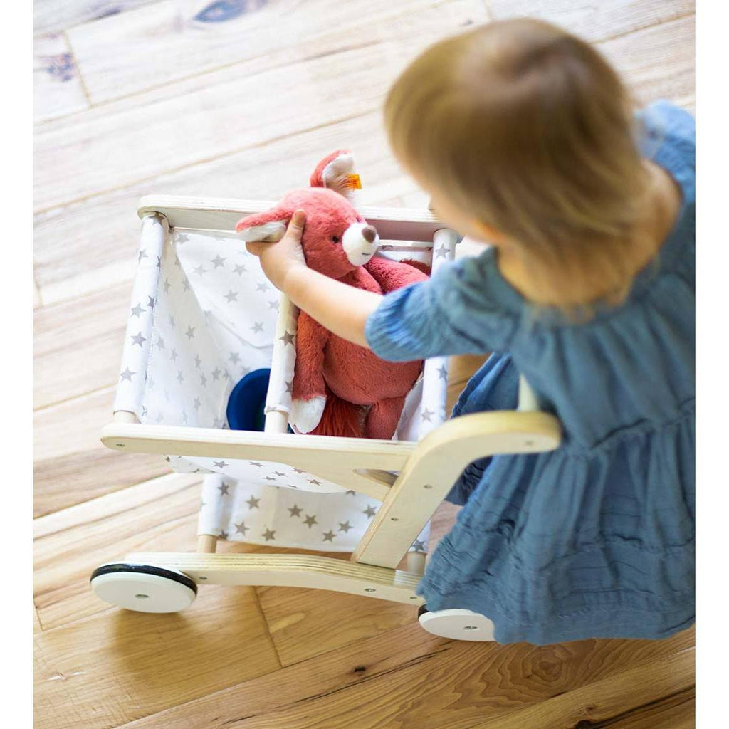 Wooden Shopping Cart Walker with Rolling Wheels P41212