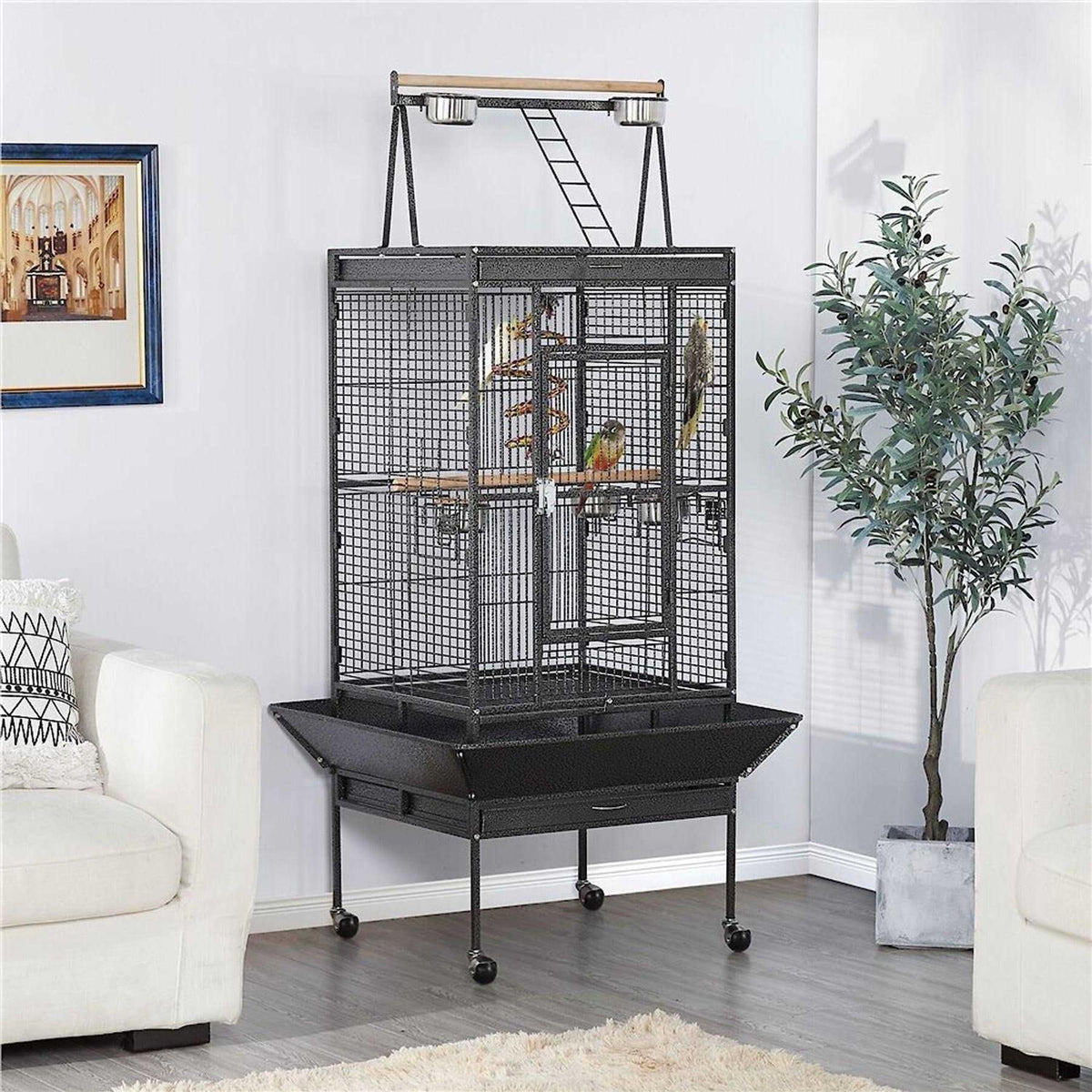 Rolling Bird Cage & Playtop M37545