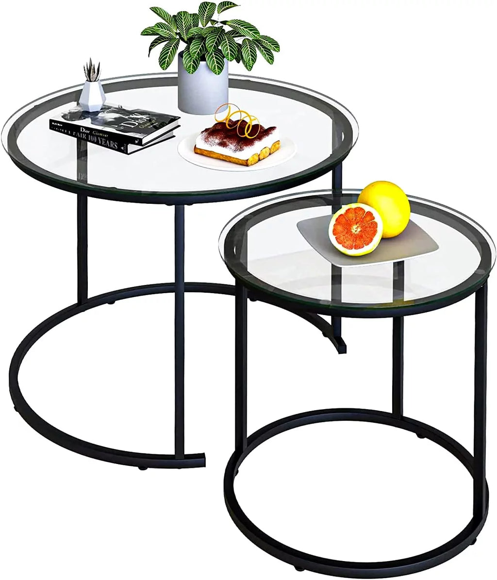 Tempered Glass Round End Table H626