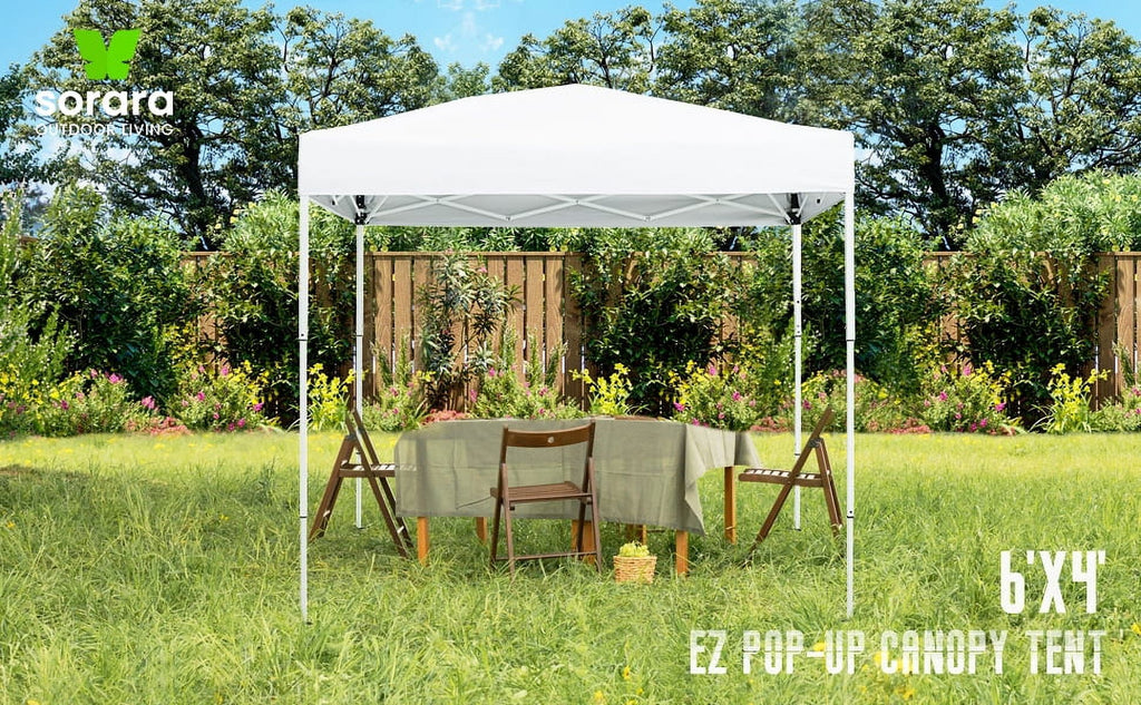 6'x4' White Outdoor Pop up Canopy Tent with Carry Bag X230