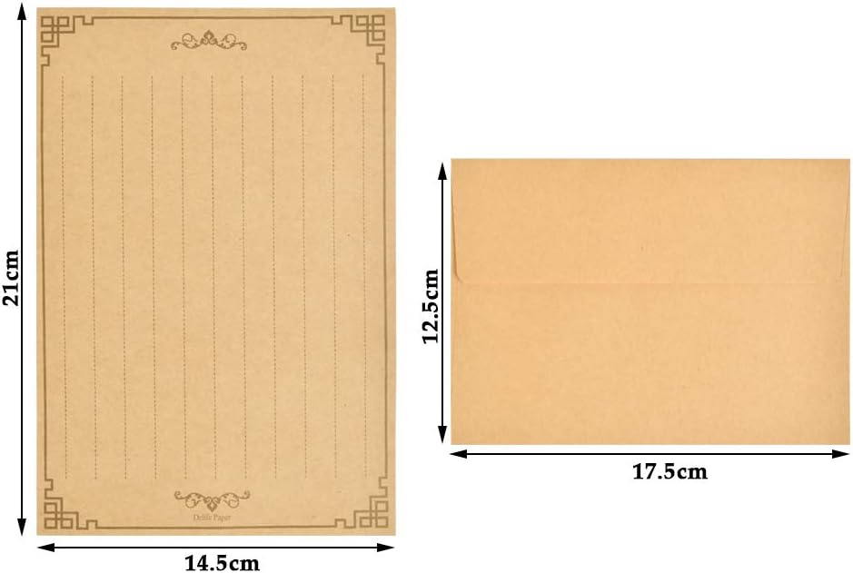 96 Sheets Vintage Stationary Paper and Envelopes Set T429