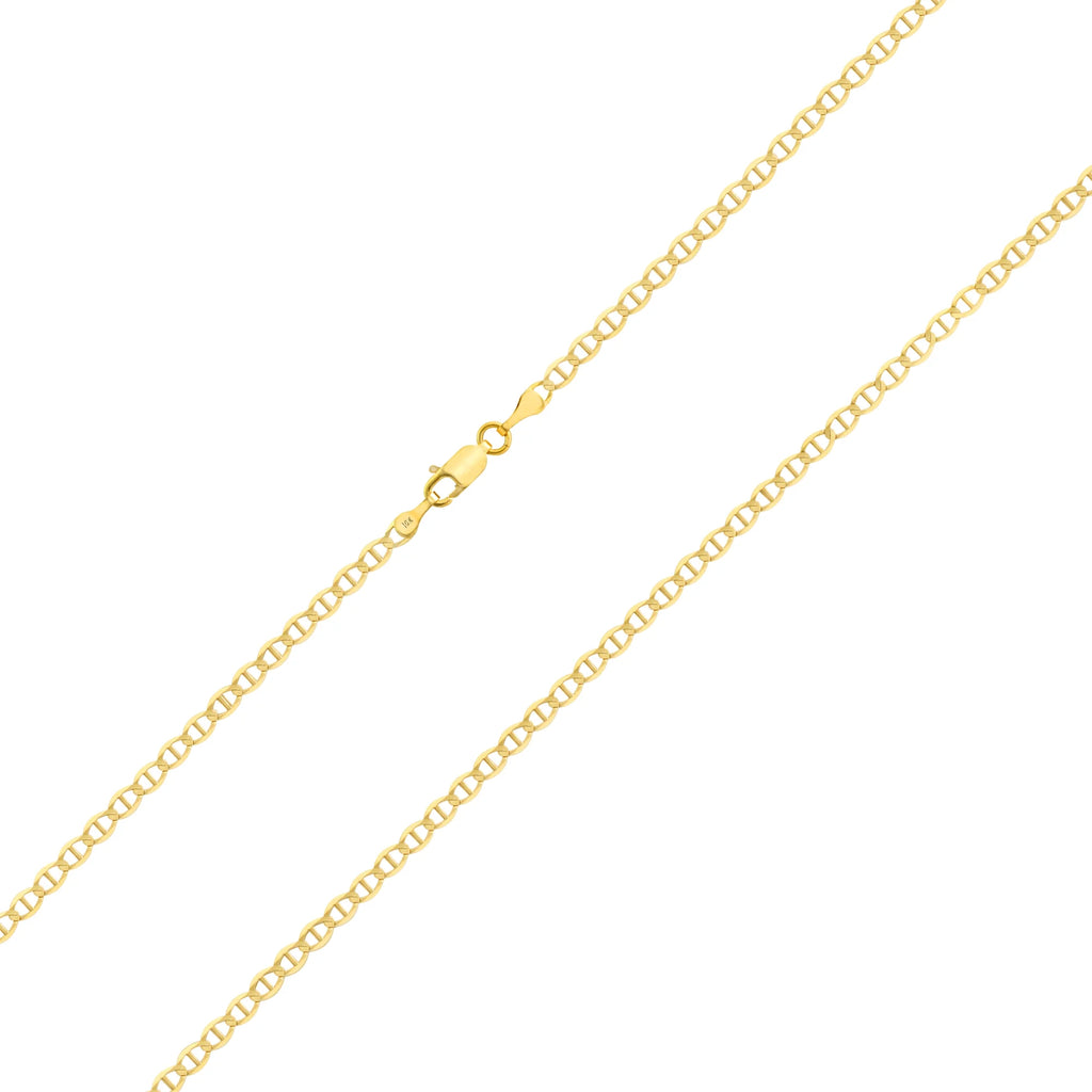 10k Yellow Gold Solid Anchor Chain Necklace 16" - 30" D118