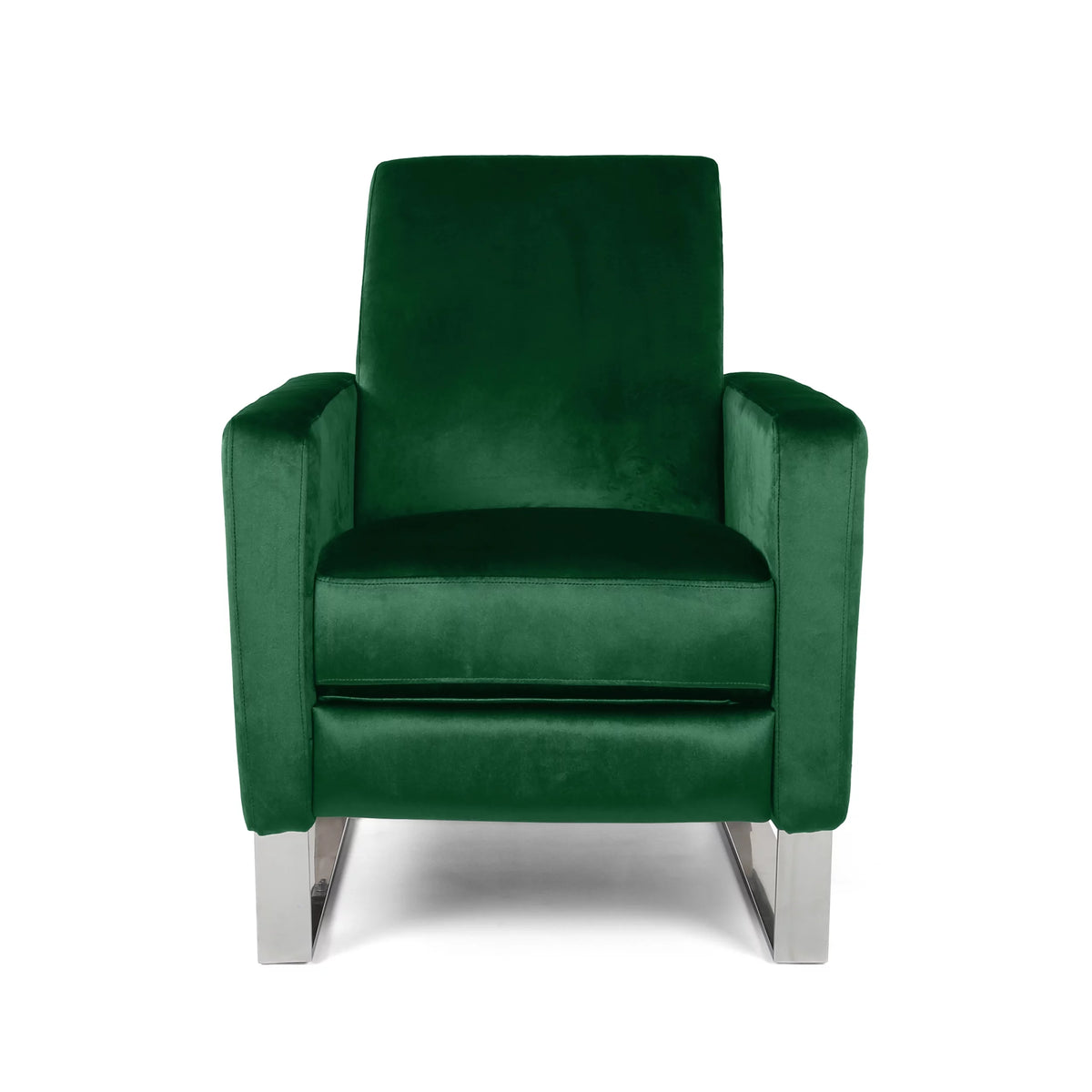 Green Velvet Push Back Recliner Y791