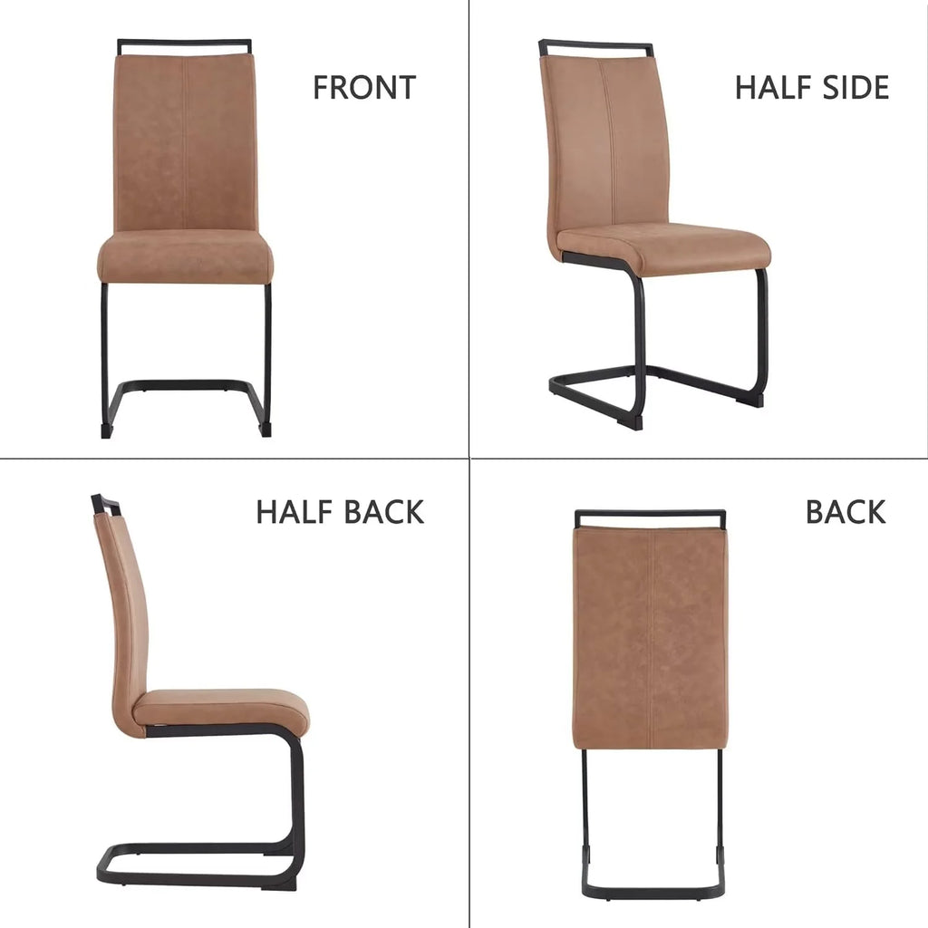 Soft Fabric Dining Chairs Set of 6 with Padded Seat F642794