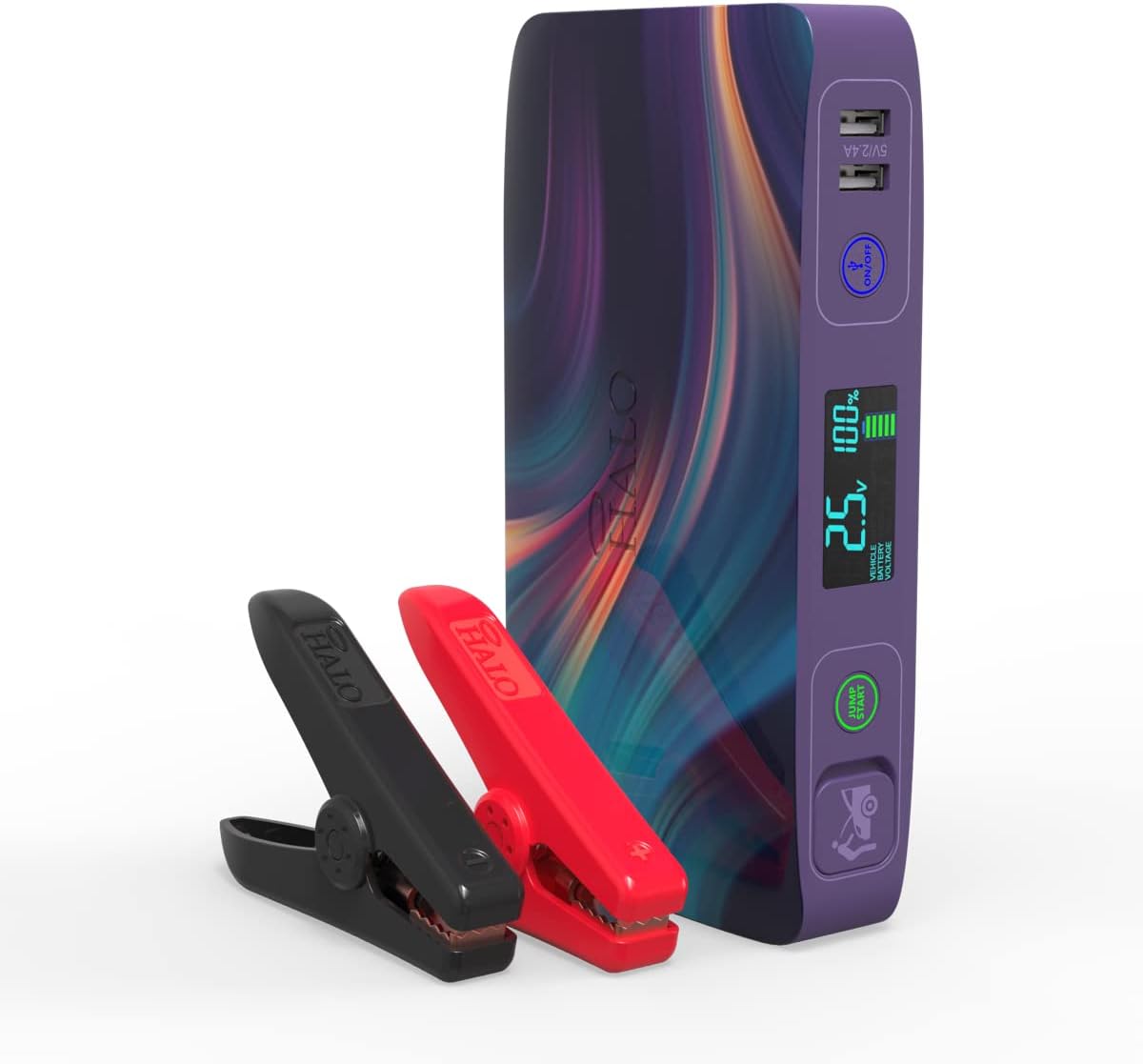 Portable Phone Laptop Charger Car Jump Starter with Outlet, LCD Display, Flood Light and Car Charger I943