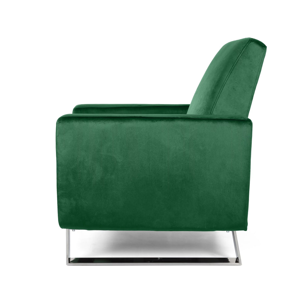Green Velvet Push Back Recliner Y791