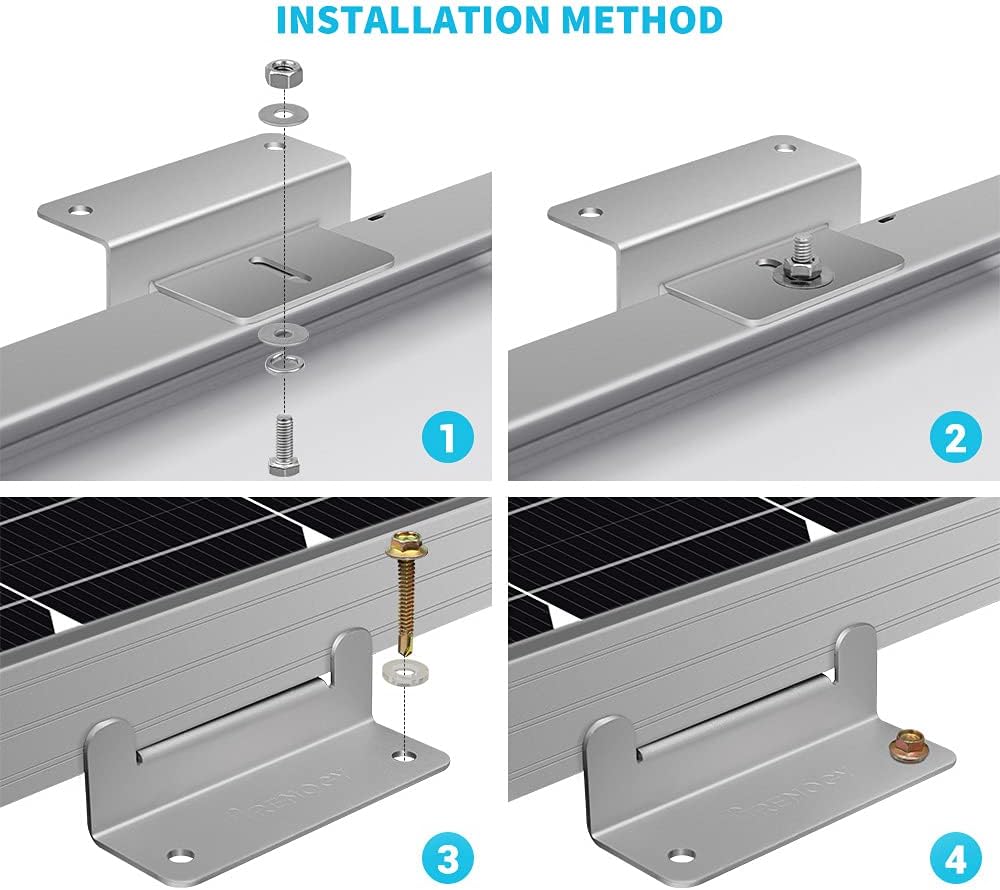 200W Solar Panel System with Tray Cable, Adaptor Kit, Z Bracket, Y Branch Connector Z3801