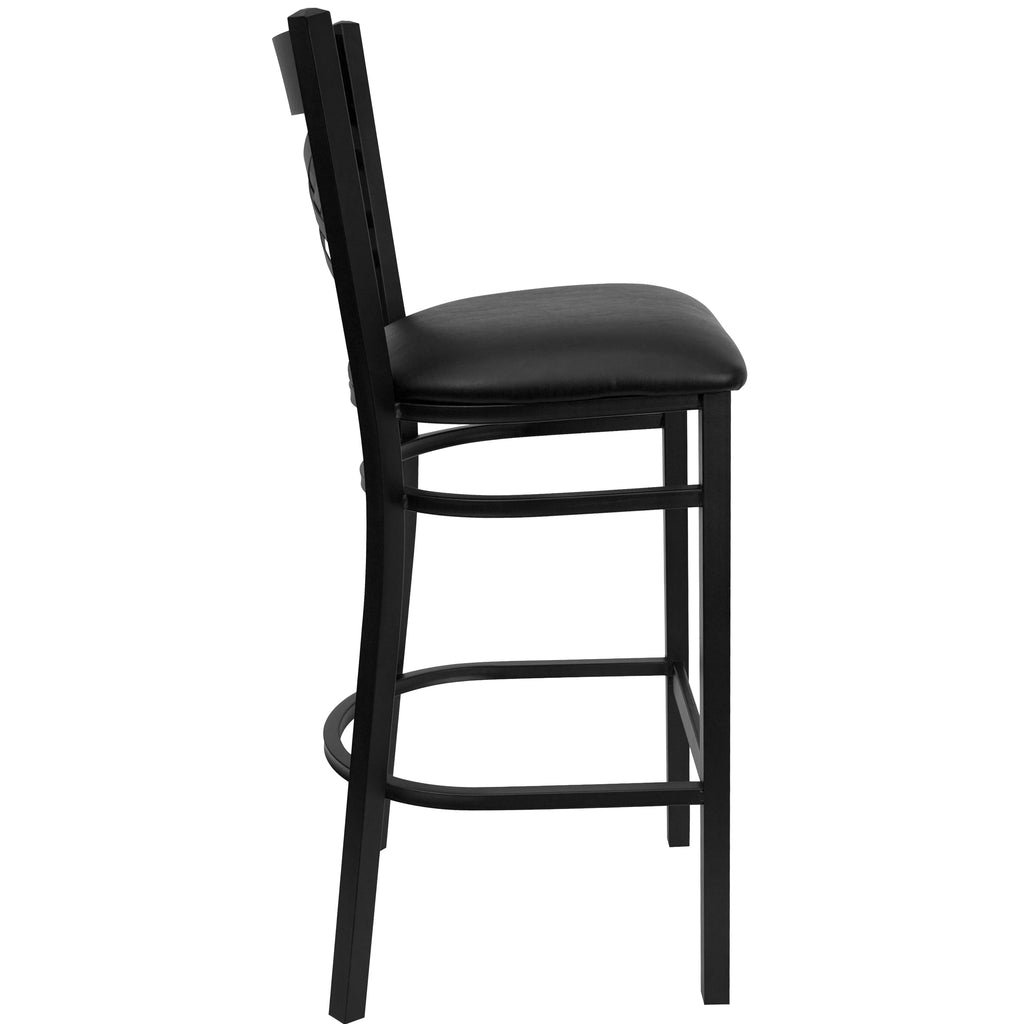 Black X Back Metal Barstool U839