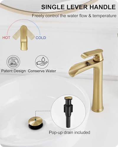 Oil Rubbed Bronze Waterfall Bathroom Sink Faucet I52094