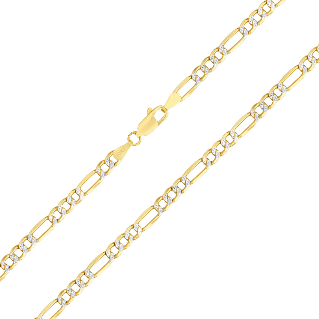 10k Yellow Gold Figaro Chain Pendant Necklace 16" - 30" C7328