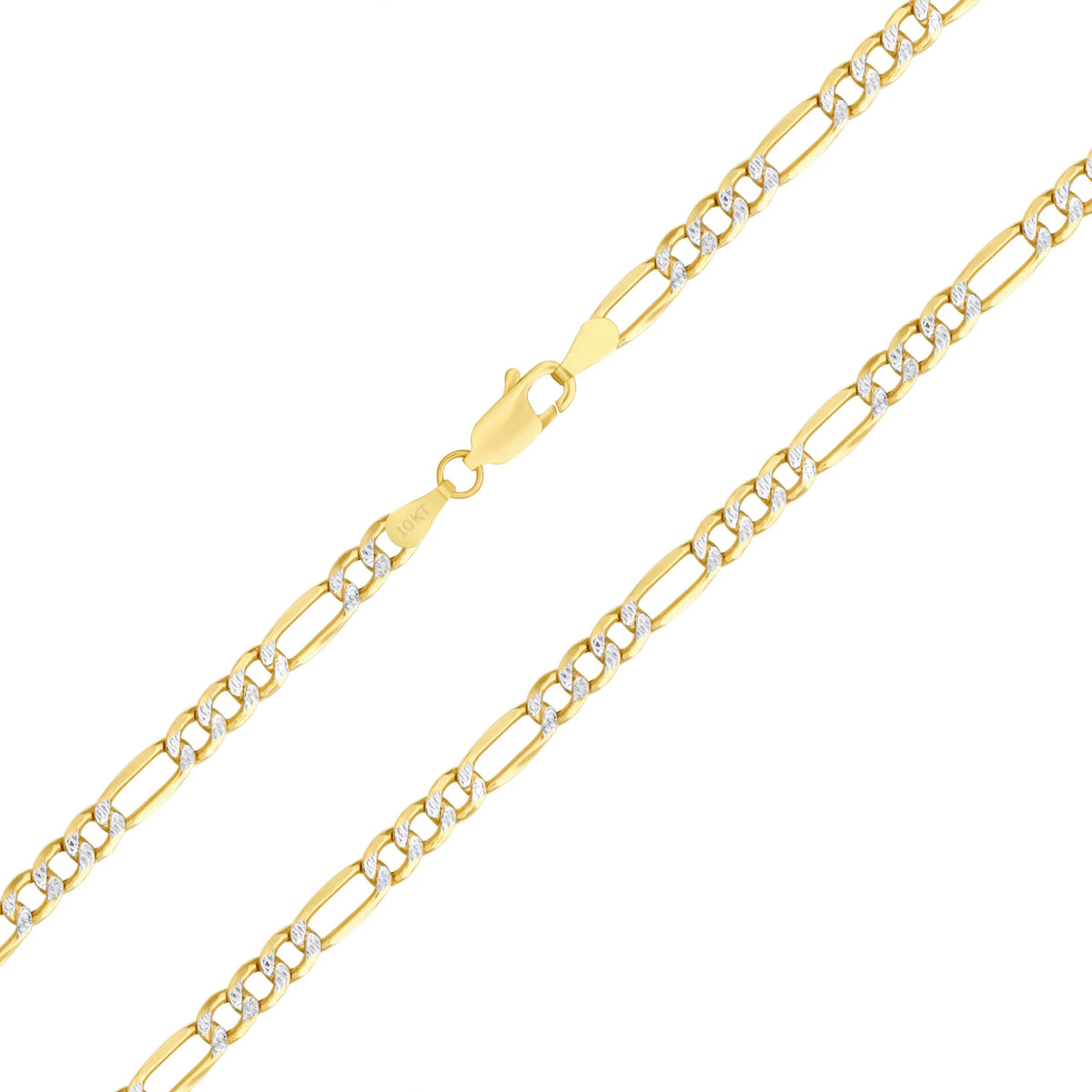 10k Yellow Gold Figaro Chain Pendant Necklace 16" - 30" C7328