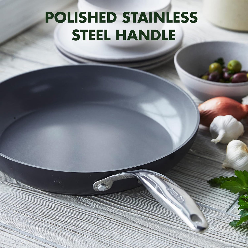 Gray Hard Anodized Ceramic Nonstick 10" Frying Pan with Lid Z5281