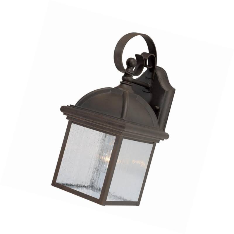 One-Light Exterior Wall Lantern Textured Rust Patina Cast Aluminum K384062