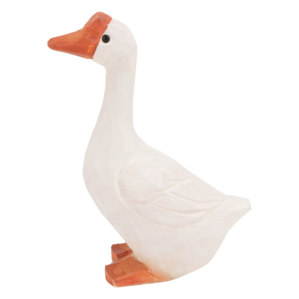White 11x6cm Wooden Goose Ornaments Q75283