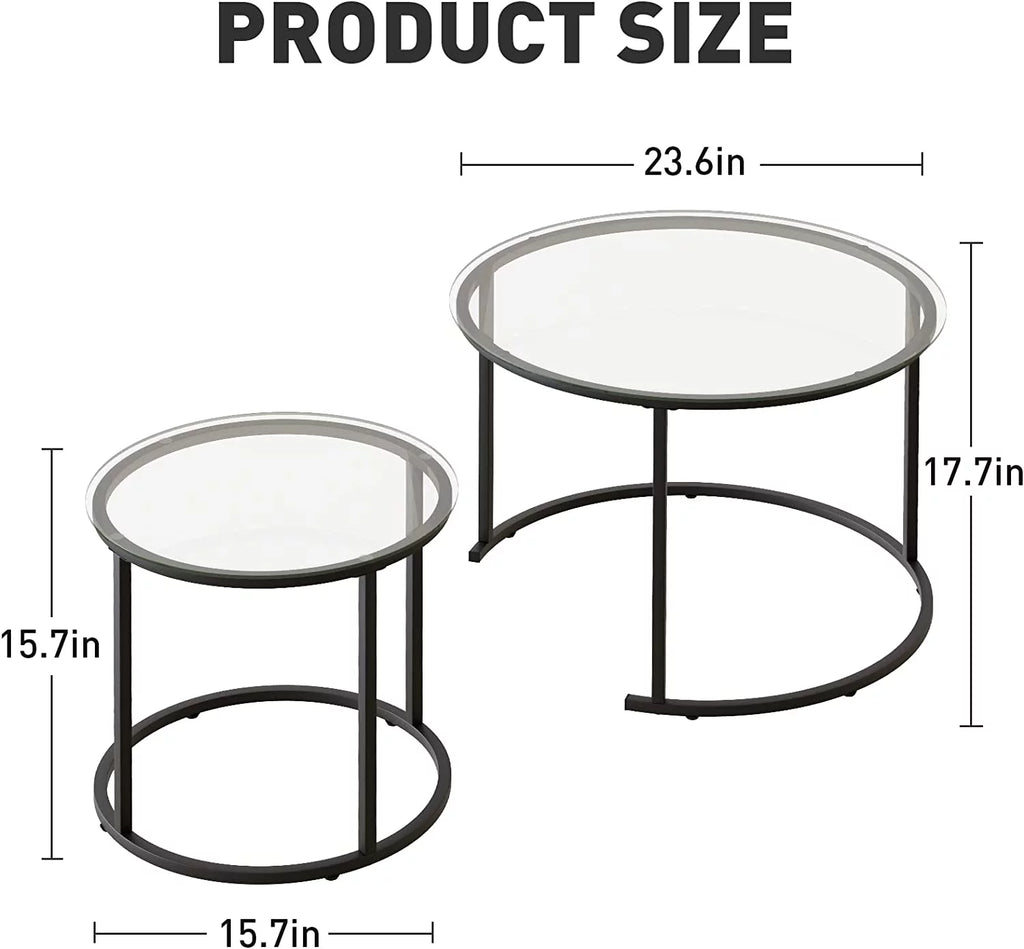 Tempered Glass Round End Table H626