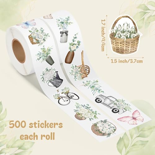 1000Pcs Green Christmas Tree Stickers S338