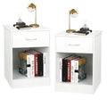 White Nightstand with Drawer L456