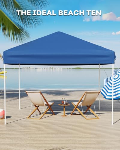 10x10 Pop Up Canopy Tent with 4 Sandbags & Carrying Bag - Blue J8852