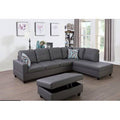 Wide Faux Leather Sofa & Chaise with Ottoman H8150