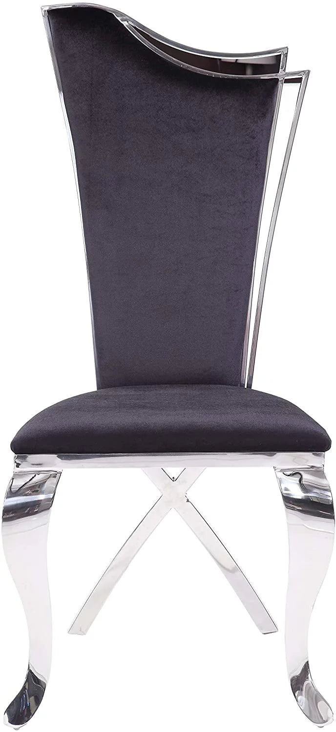 Fabric Stainless Steel Side Chair Set of 2 B39484