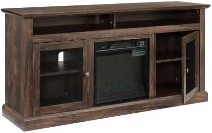 Electric Fireplace TV Stand up to 60" with Cabinet and Open Shelves B9953