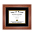 Single Diploma Frame with Double Matting for 15x22 x 12x22 Tall Diploma with Walnut 2x22 Frame Z40589