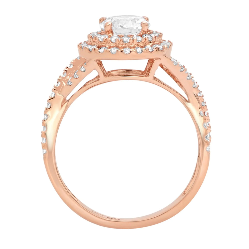 18K Rose Gold Halo Engagement Ring M423212