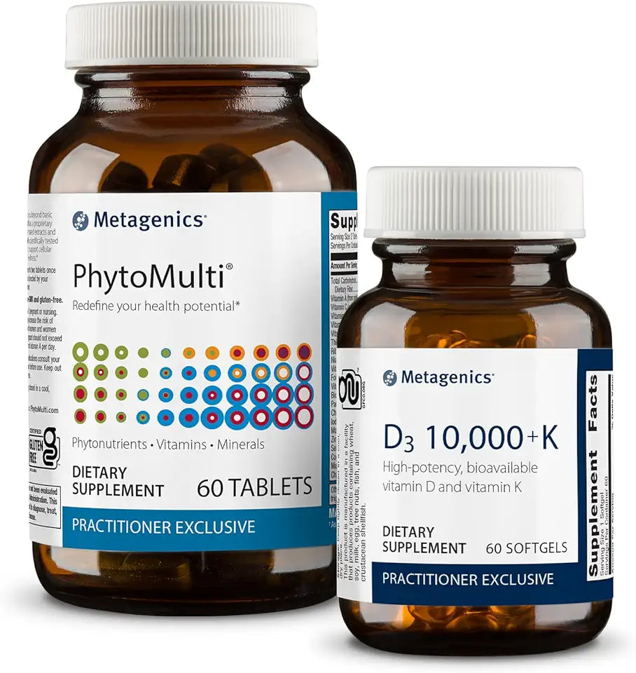 D3 10,000 + K 60 Softgels & Multivitamin 60 Tablets P4274